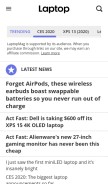 How laptopmag.com looks like on a mobile device such as an iPhone.