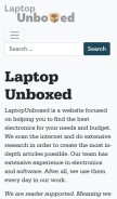 How laptopunboxed.com looks like on a mobile device such as an iPhone.