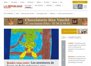 How larep.fr looks like on a tablet such as an iPad.