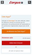 How largus.fr looks like on a mobile device such as an iPhone.