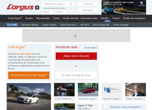 How largus.fr looks like on a tablet such as an iPad.