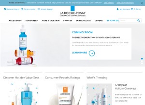 How laroche-posay.us looks like on a tablet such as an iPad.