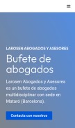 How larosen.es looks like on a mobile device such as an iPhone.