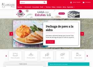 How laroussecocina.mx looks like on a tablet such as an iPad.