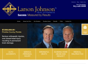 How larsonjohnsonlaw.com looks like on a tablet such as an iPad.