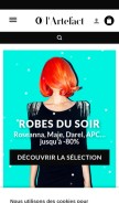 How lartefact.fr looks like on a mobile device such as an iPhone.