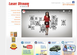 How laserstreamvideo.com looks like on a tablet such as an iPad.