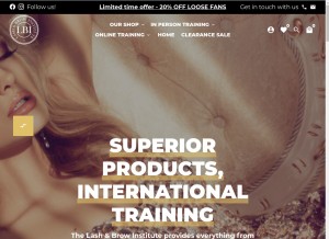 How lashbrowinstitute.co.za looks like on a tablet such as an iPad.