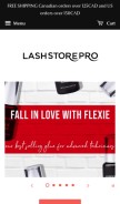 How lashstorepro.ca looks like on a mobile device such as an iPhone.