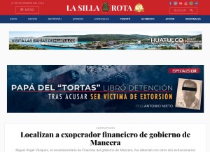 How lasillarota.com looks like on a tablet such as an iPad.