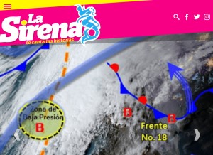How lasirena.la looks like on a tablet such as an iPad.