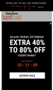 How lastcall.com looks like on a mobile device such as an iPhone.