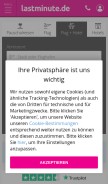 How lastminute.de looks like on a mobile device such as an iPhone.