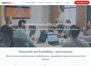 How lastpass.com looks like on a tablet such as an iPad.