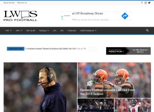 How lastwordonprofootball.com looks like on a tablet such as an iPad.