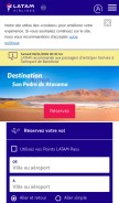 How latam.com looks like on a mobile device such as an iPhone.