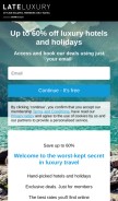 How lateluxury.com looks like on a mobile device such as an iPhone.