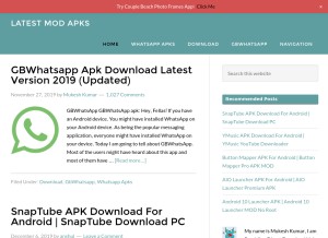 How latestmodapks.com looks like on a tablet such as an iPad.