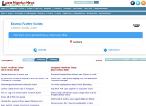 How latestnigeriannews.com looks like on a tablet such as an iPad.