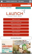 How launchfcu.com looks like on a mobile device such as an iPhone.