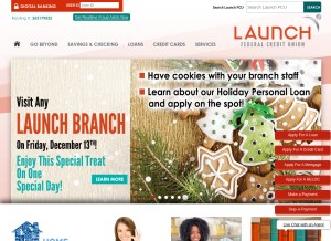 How launchfcu.com looks like on a tablet such as an iPad.