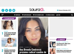 How laurag.tv looks like on a tablet such as an iPad.