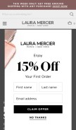 How lauramercier.com looks like on a mobile device such as an iPhone.