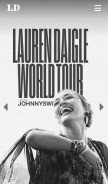 How laurendaigle.com looks like on a mobile device such as an iPhone.