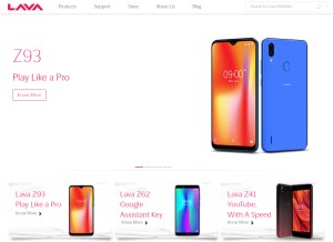 How lavamobiles.com looks like on a tablet such as an iPad.