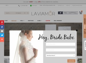 How laviamor.com looks like on a tablet such as an iPad.