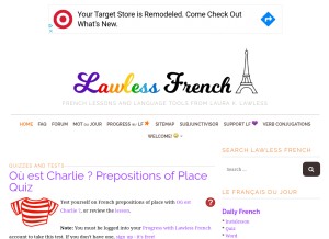 How lawlessfrench.com looks like on a tablet such as an iPad.