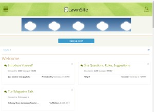 How lawnsite.com looks like on a tablet such as an iPad.