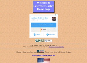 How lawrencegoetz.com looks like on a tablet such as an iPad.