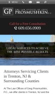 How lawyertrenton.com looks like on a mobile device such as an iPhone.