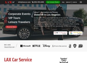 How laxcar.com looks like on a tablet such as an iPad.