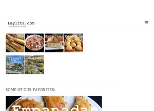 How laylita.com looks like on a tablet such as an iPad.