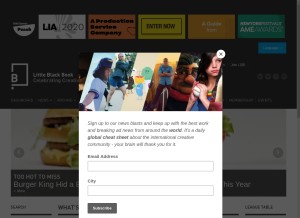 How lbbonline.com looks like on a tablet such as an iPad.