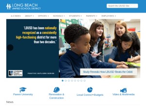 How lbschools.net looks like on a tablet such as an iPad.