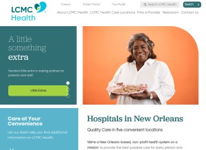 How lcmchealth.org looks like on a tablet such as an iPad.