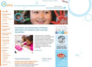 How ldonline.org looks like on a tablet such as an iPad.