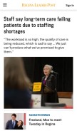 How leaderpost.com looks like on a mobile device such as an iPhone.