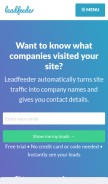 How leadfeeder.com looks like on a mobile device such as an iPhone.