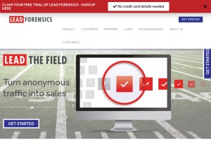 How leadforensics.com looks like on a tablet such as an iPad.