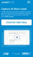 How leadformly.com looks like on a mobile device such as an iPhone.