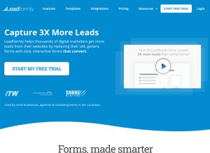 How leadformly.com looks like on a tablet such as an iPad.
