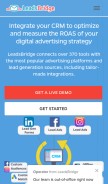 How leadsbridge.com looks like on a mobile device such as an iPhone.