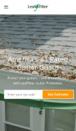 How leaffilter.com looks like on a mobile device such as an iPhone.