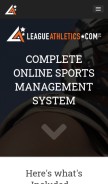 How leagueathletics.com looks like on a mobile device such as an iPhone.