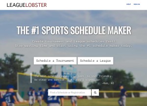 How leaguelobster.com looks like on a tablet such as an iPad.