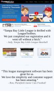 How leaguetoolbox.com looks like on a mobile device such as an iPhone.